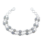 Marie White Links Party Bracelet for Chic Elegance Rainbow Moonstone White